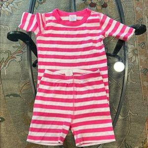 Pink and White Striped Pajama Set